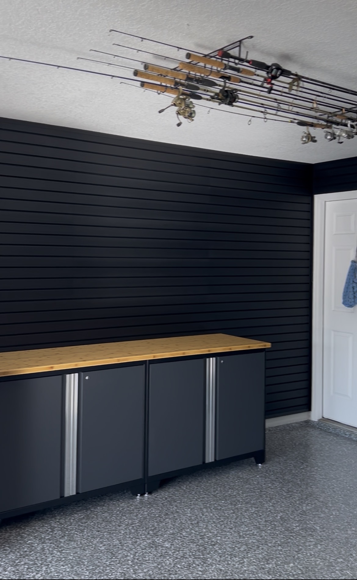 Garage slatwall and storage